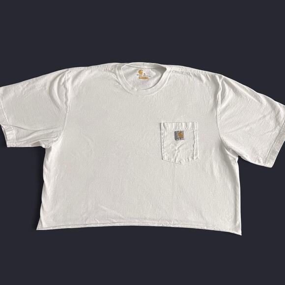 White Carhartt cropped pocket tee - Picture 1 of 6